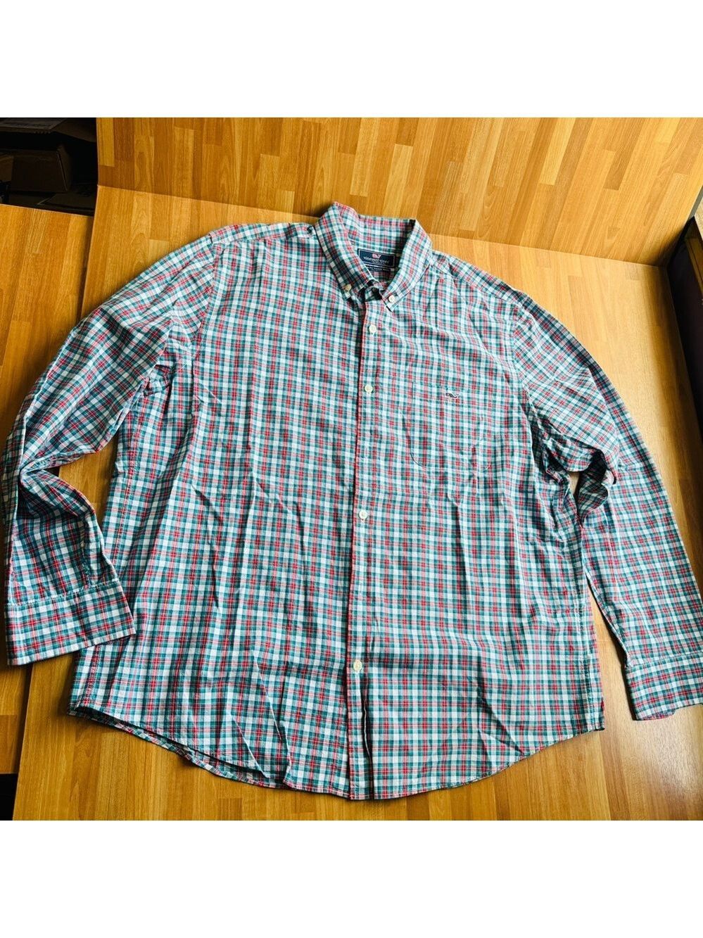 Vineyard vines, slim fit Tucker shirt, plaid XL cotton, long sleeve button-down